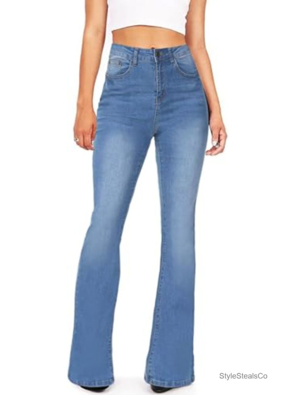 High Waisted Flare Jeans Stretch Bootcut Bell Bottom Denim Pants